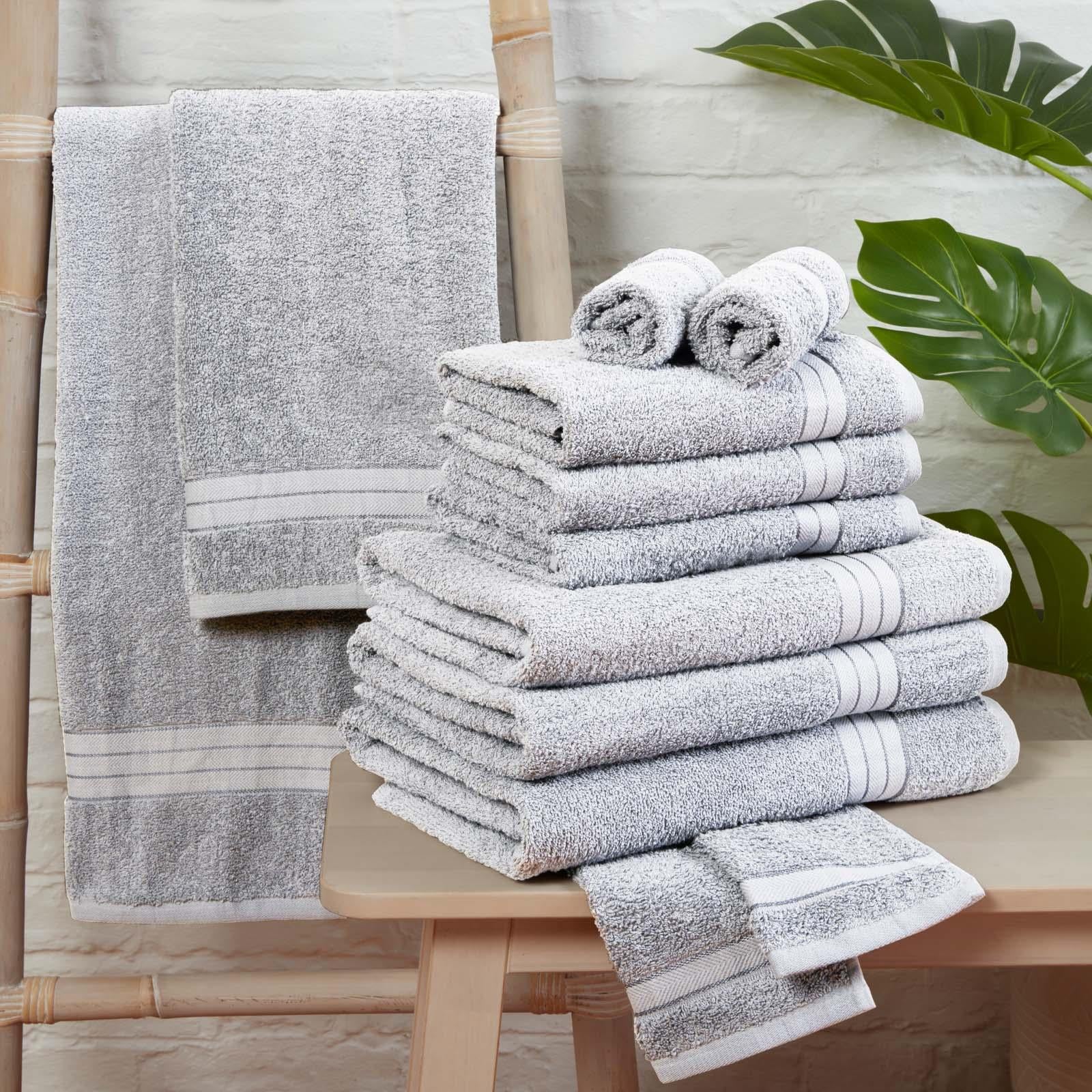Luxury Soft 10 Piece 100% Cotton Towel Bale Set Face Hand Bath Bathroom Towels
