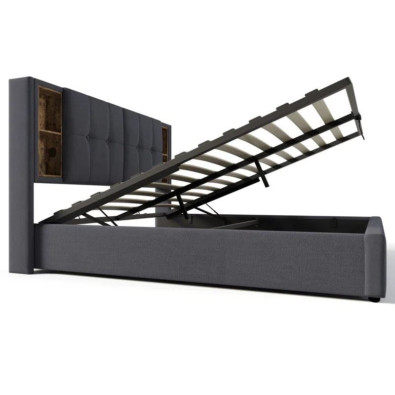 Upholstered Bed Storage Bed with Usb
