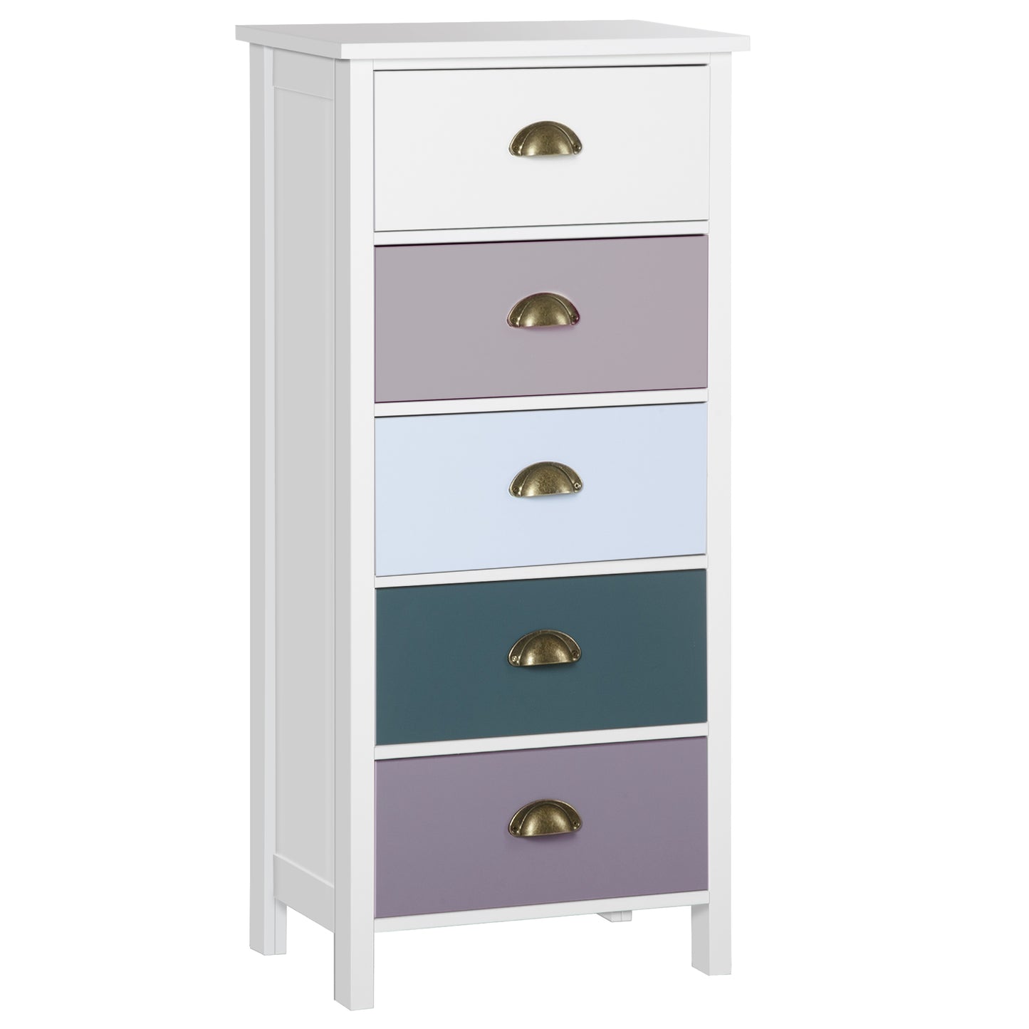 Chest of Drawers 5-Drawer Dresser Storage Cabinet W/ Handle Bedroom Living Room