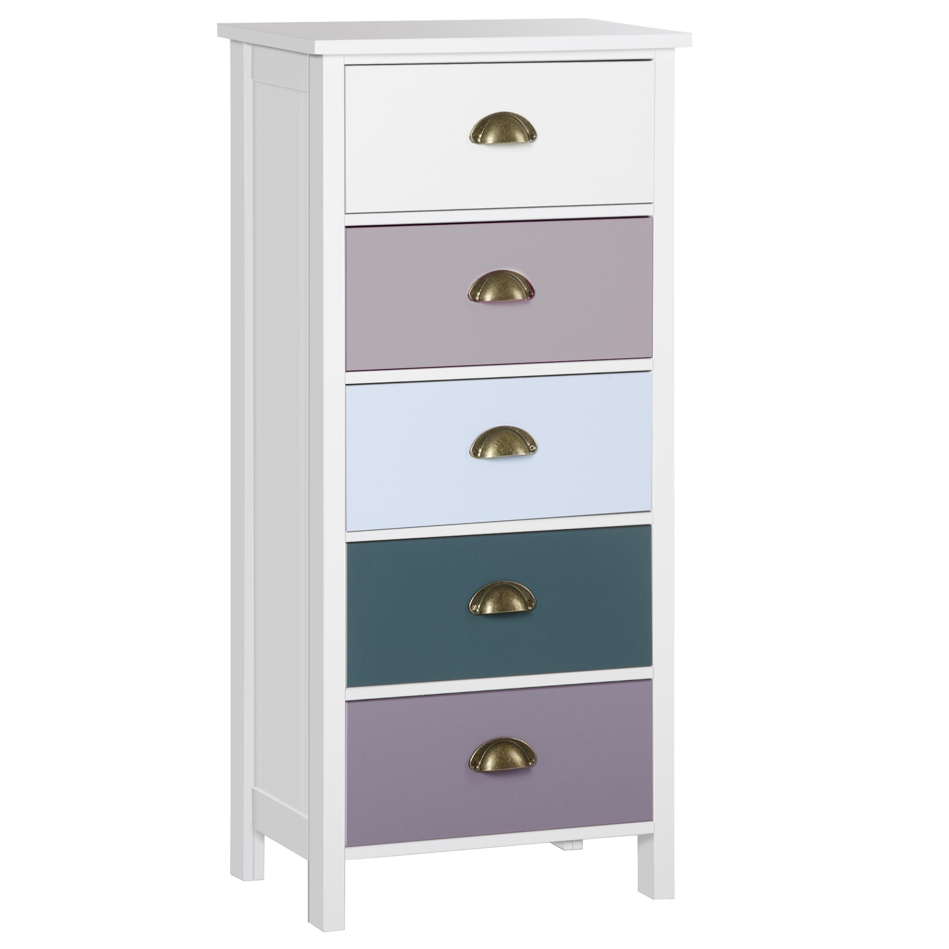 Chest of Drawers 5-Drawer Dresser Storage Cabinet W/ Handle Bedroom Living Room