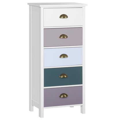 Chest of Drawers 5-Drawer Dresser Storage Cabinet W/ Handle Bedroom Living Room