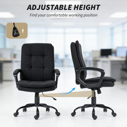 Office Chair with Dual-Layer Padding, Fabric Computer Desk Chair for Home Office