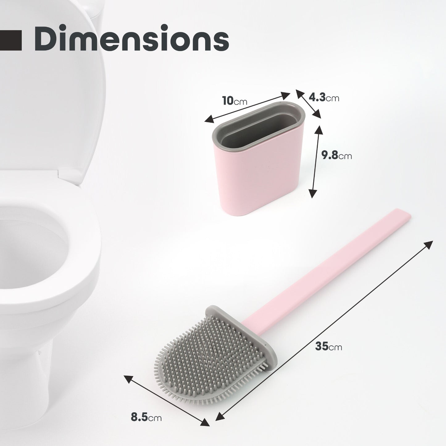 Toilet Brush & Holder Set Bathroom Cleaning Accessory Silicone