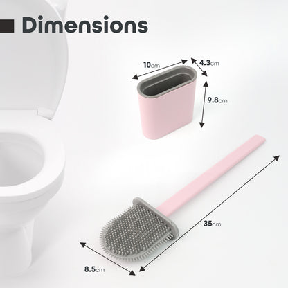 Toilet Brush & Holder Set Bathroom Cleaning Accessory Silicone