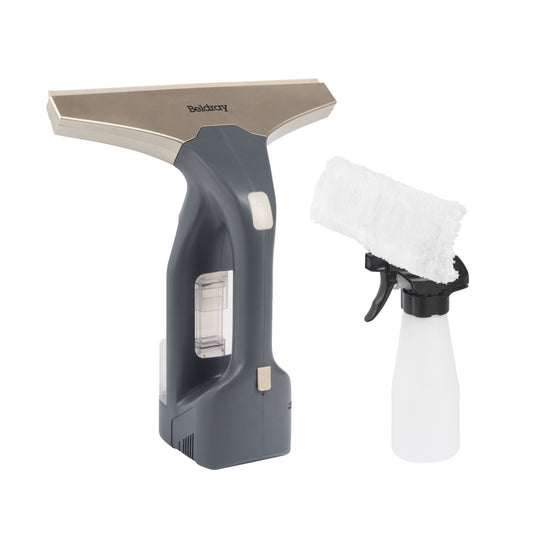 Beldray Cordless Window Vacuum plus Rechargeable with Spray Bottle & Wipe Pad
