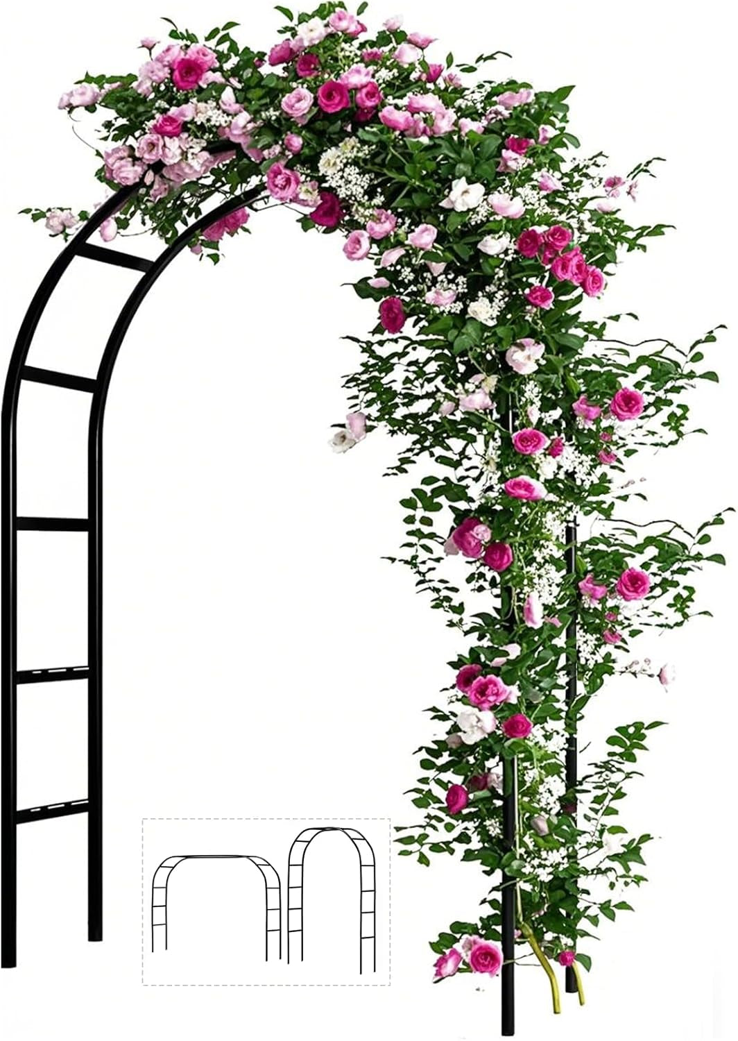 Adorox 7.5 Ft Metal Arch (Two Way Assemble) for Wedding Garden Bridal Party Deco