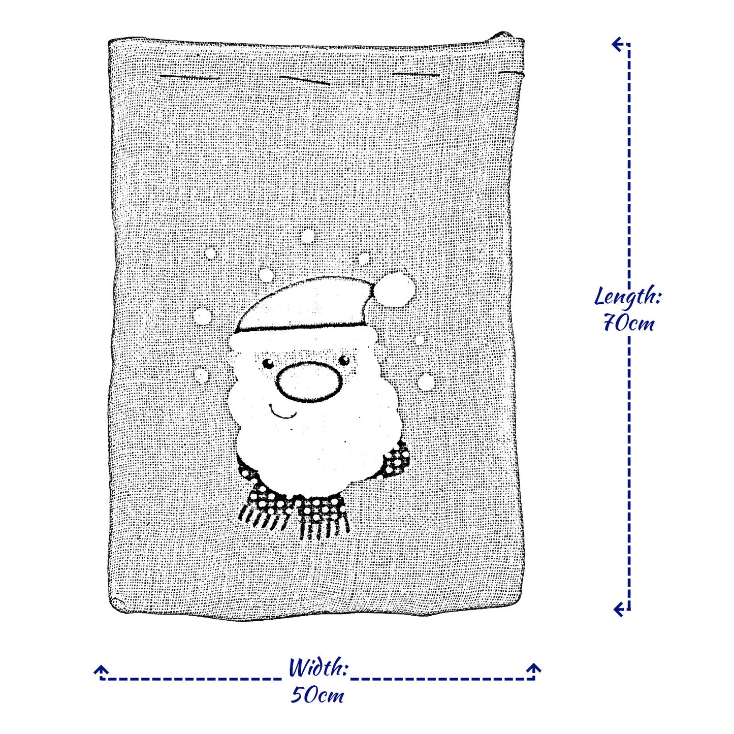 Christmas Sack Jute Bag Drawstring Gift Reusable Present Stocking Storage XL