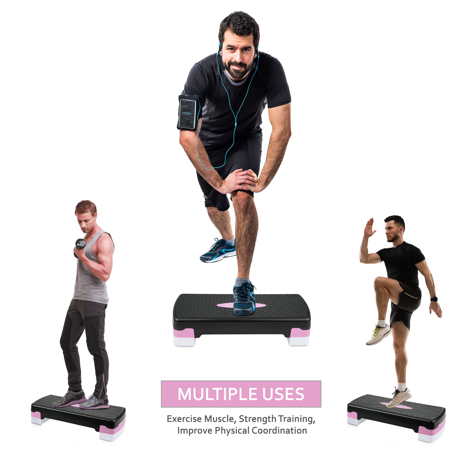 Aerobic Stepper Yoga Step Board Gym Fitness Exercise Cardio Adjustable Blocks