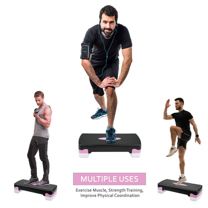 Aerobic Stepper Yoga Step Board Gym Fitness Exercise Cardio Adjustable Blocks