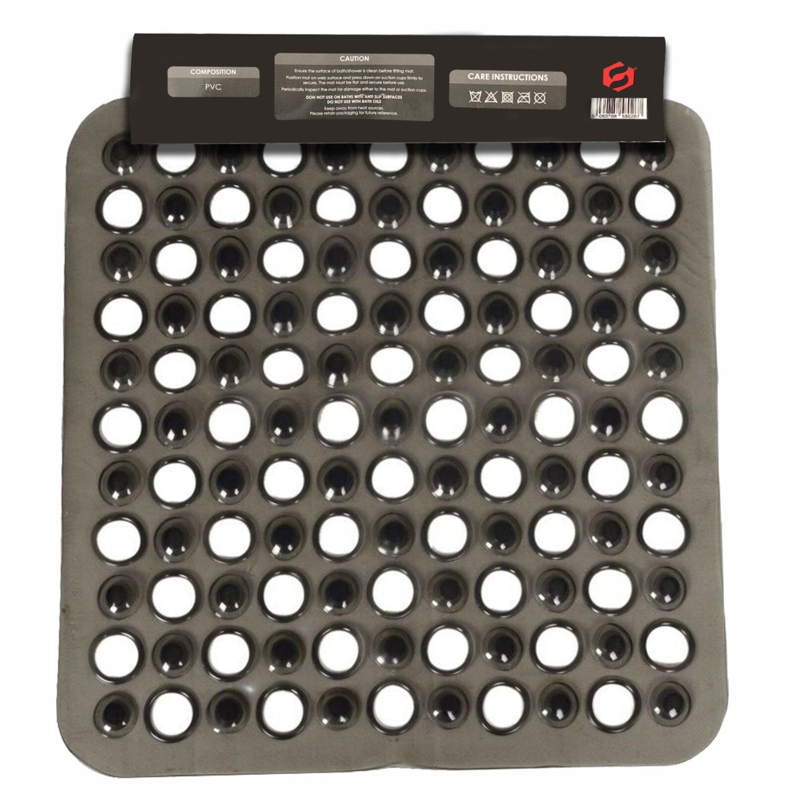 Bath Shower Mat Non Slip PVC Bathroom Rubber anti Slip Suction Square 43 X 43 Cm