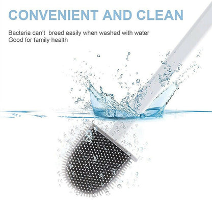 Bathroom Silicone Bristles Toilet Brush Creative Cleaning Set with Holder UK