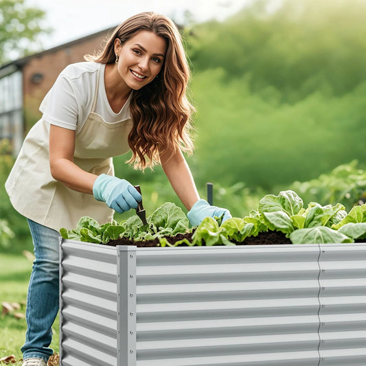 60 Cm Raised Garden Bed Elevated Garden Planter with Open Bottom Design
