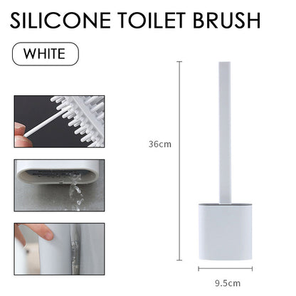 Bathroom Silicone Bristles Toilet Brush Creative Cleaning Set with Holder UK