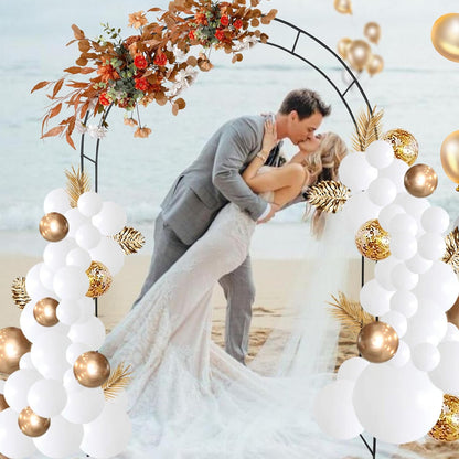 Adorox 7.5 Ft Metal Arch (Two Way Assemble) for Wedding Garden Bridal Party Deco