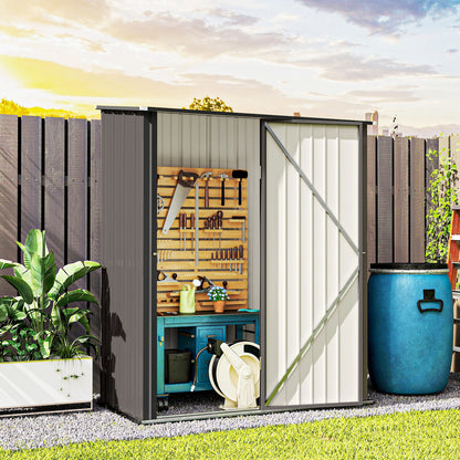 Outdoor Storage Shed Steel Garden Shed W/ Lockable Door for Garden