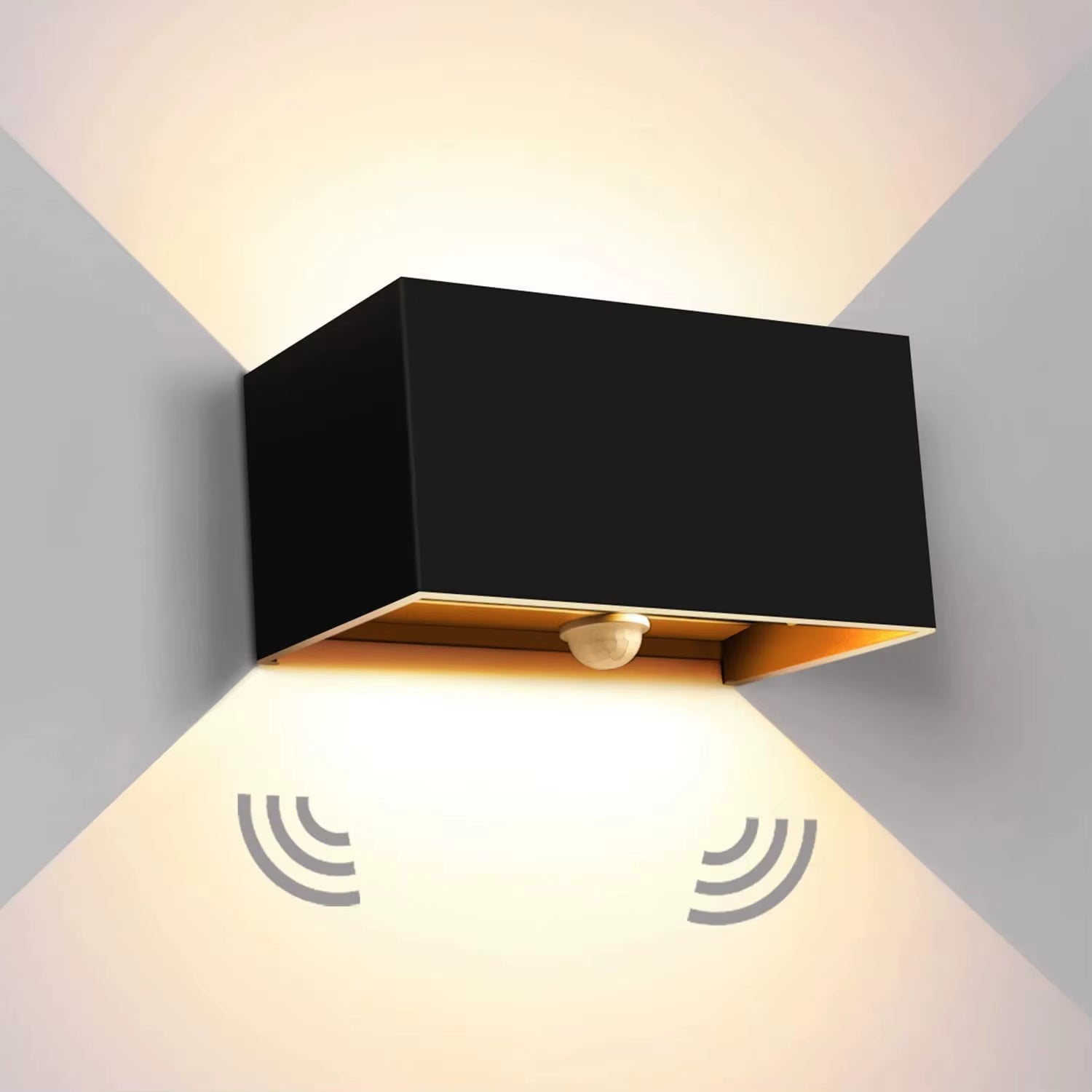 LED Outdoor Wall Lamps 24W LED Motion Sensor Black/White IP65 Waterproof Indoor Outdoor Lighting Adjustable Wall Light