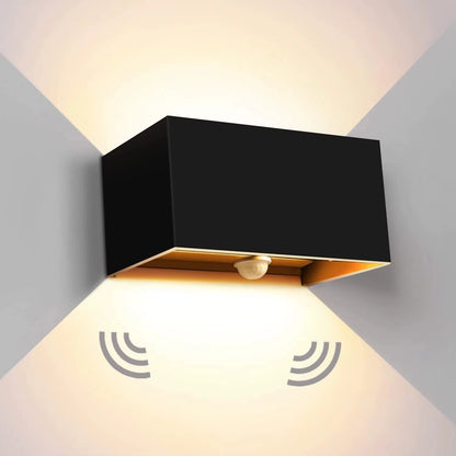 LED Outdoor Wall Lamps 24W LED Motion Sensor Black/White IP65 Waterproof Indoor Outdoor Lighting Adjustable Wall Light