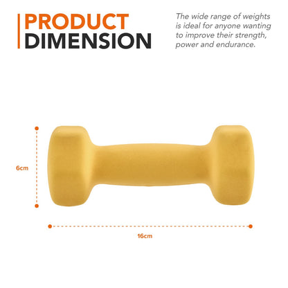 NEOPRENE HAND DUMBBELLS WEIGHTS HOME TRAINING GYM FITNESS AEROBIC EXERCISE IRON