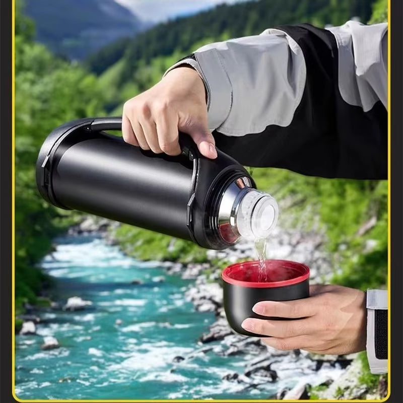 1.2L Large Capacity Kettle Outdoor Camping Thermos Outdoor Travel Coffee Thermos Portable Vacuum Cup