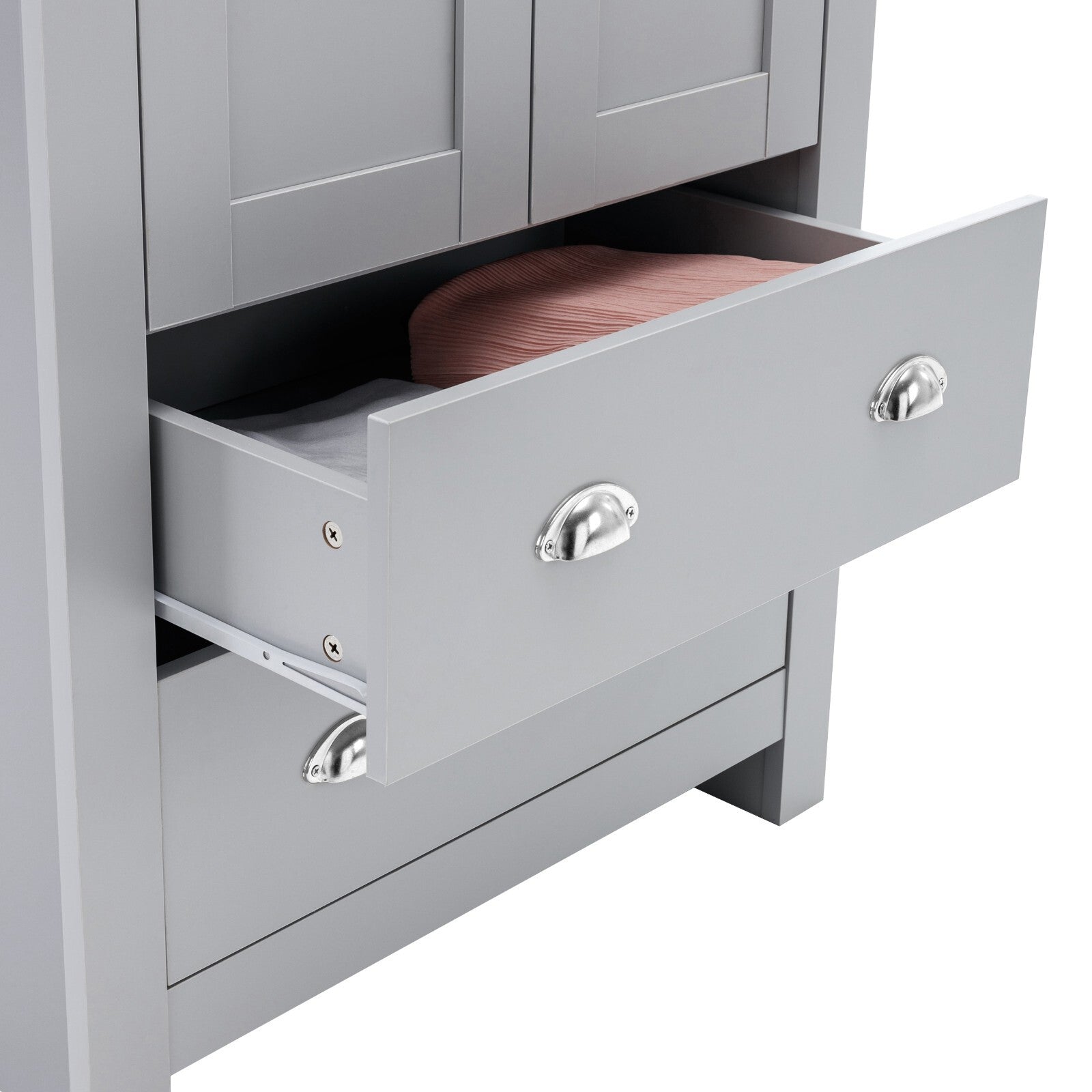 3 Door 2 Drawers Wardrobe with Shelves Storage & Hanging Rail Bedroom Furniture