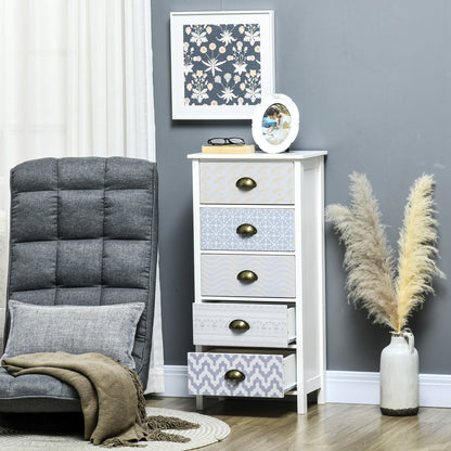 Chest of Drawers 5-Drawer Dresser Storage Cabinet W/ Handle Bedroom Living Room