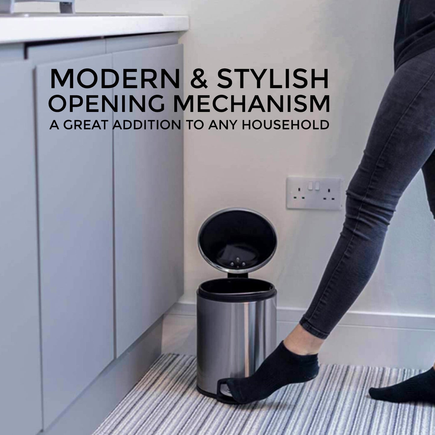 STAINLESS STEEL SILVER KITCHEN BATHROOM TOILET RUBBISH PEDAL BIN 3 5 12 20 & 30L