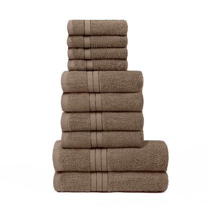 Luxury Soft 10 Piece 100% Cotton Towel Bale Set Face Hand Bath Bathroom Towels