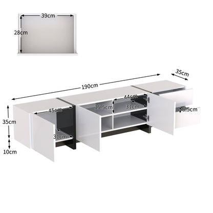 Modern TV Unit Cabinet TV Stand with Storage for Living Room High Gloss Front