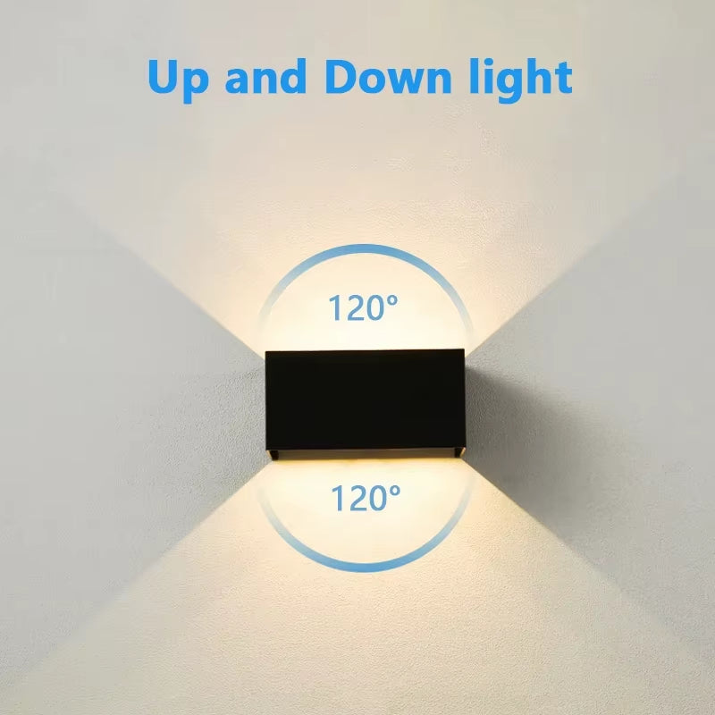 LED Outdoor Wall Lamps 24W LED Motion Sensor Black/White IP65 Waterproof Indoor Outdoor Lighting Adjustable Wall Light
