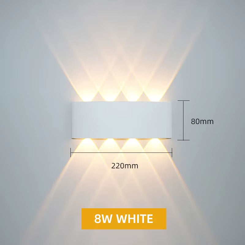 Aluminum LED Wall Lamp Waterproof IP65 Outdoor Garden Lights 8W 12W Interior Wall Light for Bedroom Living Room Stairs Lighting