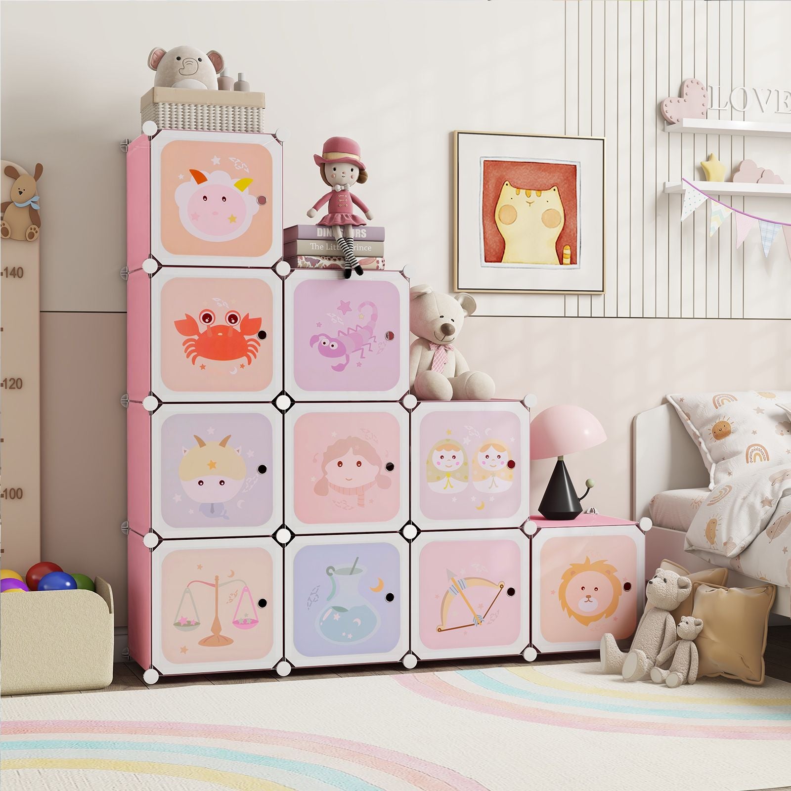 Children 12-Cube Wardrobe Baby Dresser Kids Bedroom Armoire
