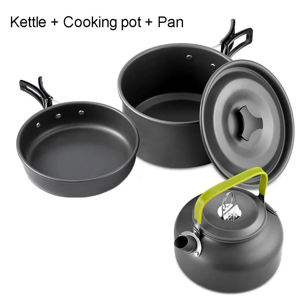 Outdoor Camping Cooking Set Aluminum Alloy Material Pot Set Portable Camping Equipment for Hiking and Outdoor Travel