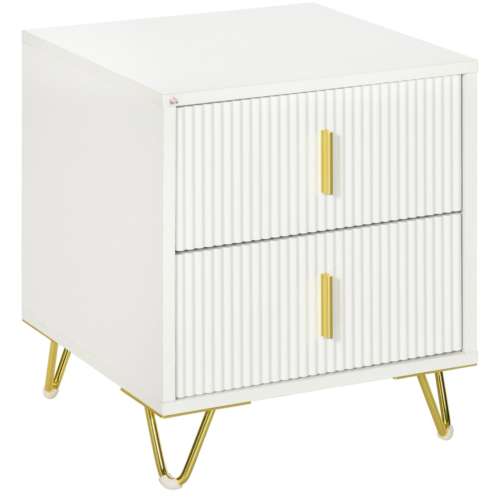Small Chest of Drawers, 2-Drawer Dresser with Handles Living Room White
