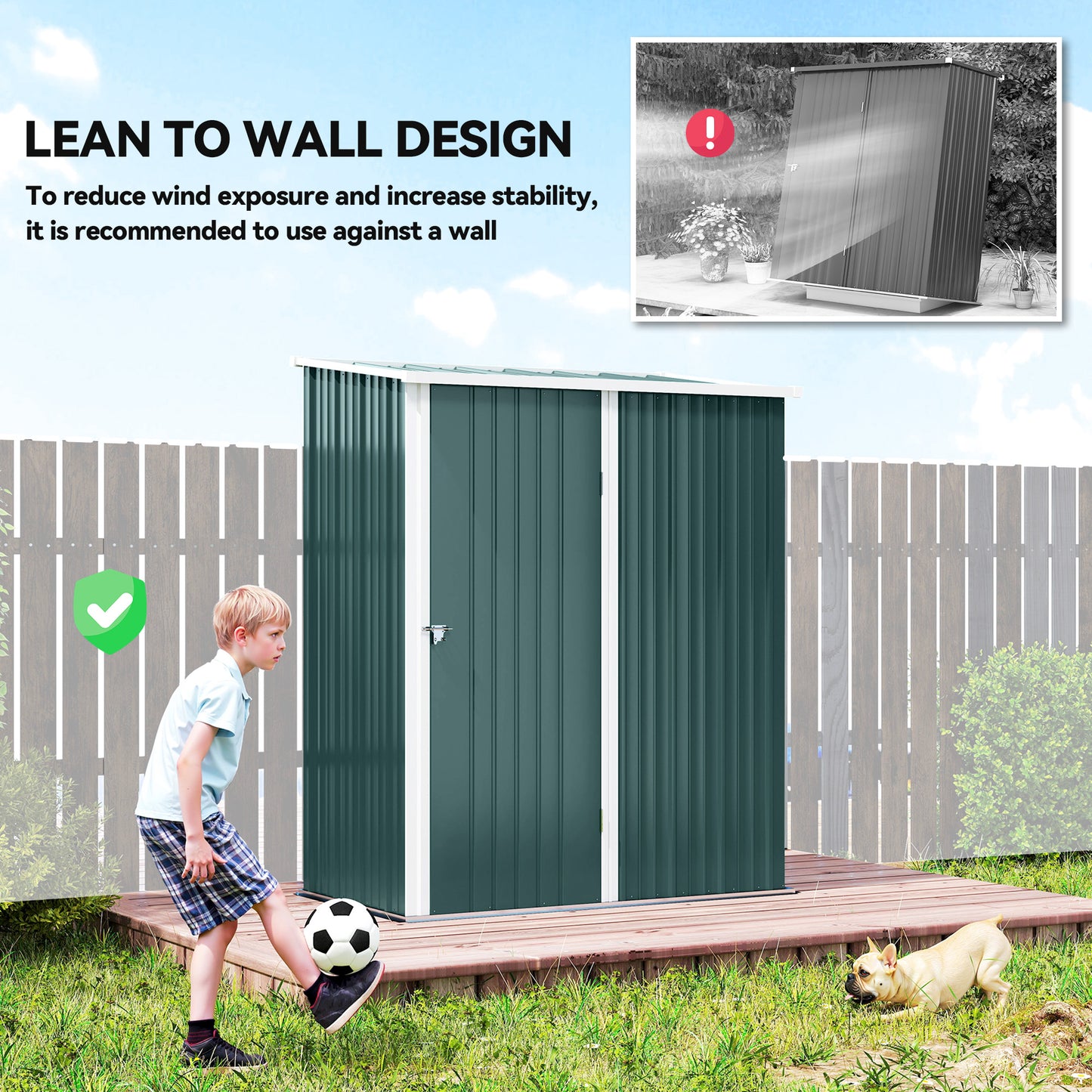 Outdoor Storage Shed Steel Garden Shed W/ Lockable Door for Garden