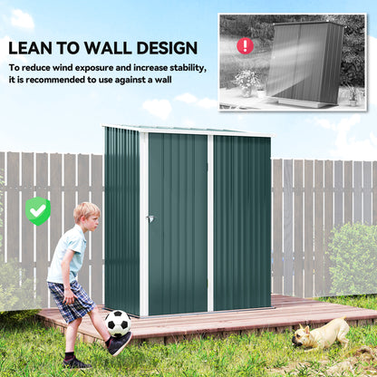 Outdoor Storage Shed Steel Garden Shed W/ Lockable Door for Garden