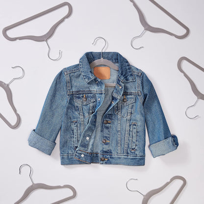 Kids Velvet, Non-Slip Clothes Hangers (Baby/Toddler), 29.46 Cm (For Baby Clothes), Pack of 30, Gray