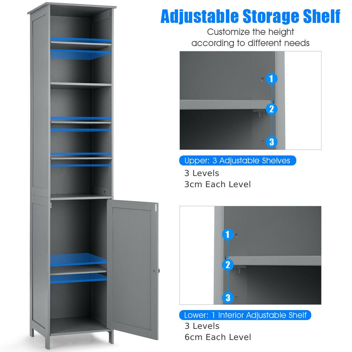 7-Tier Tall Freestanding Cabinet