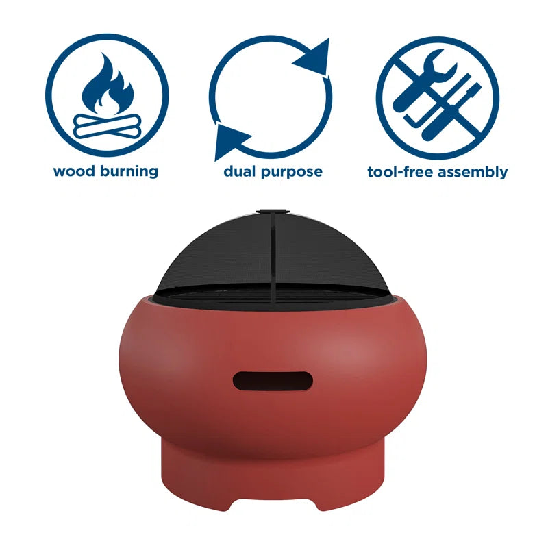 Smokeless Outdoor Fire Pit with Lid