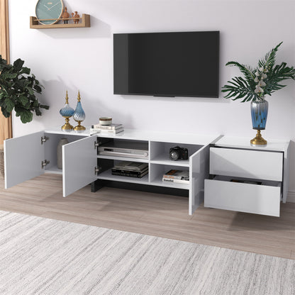 Modern TV Unit Cabinet TV Stand with Storage for Living Room High Gloss Front