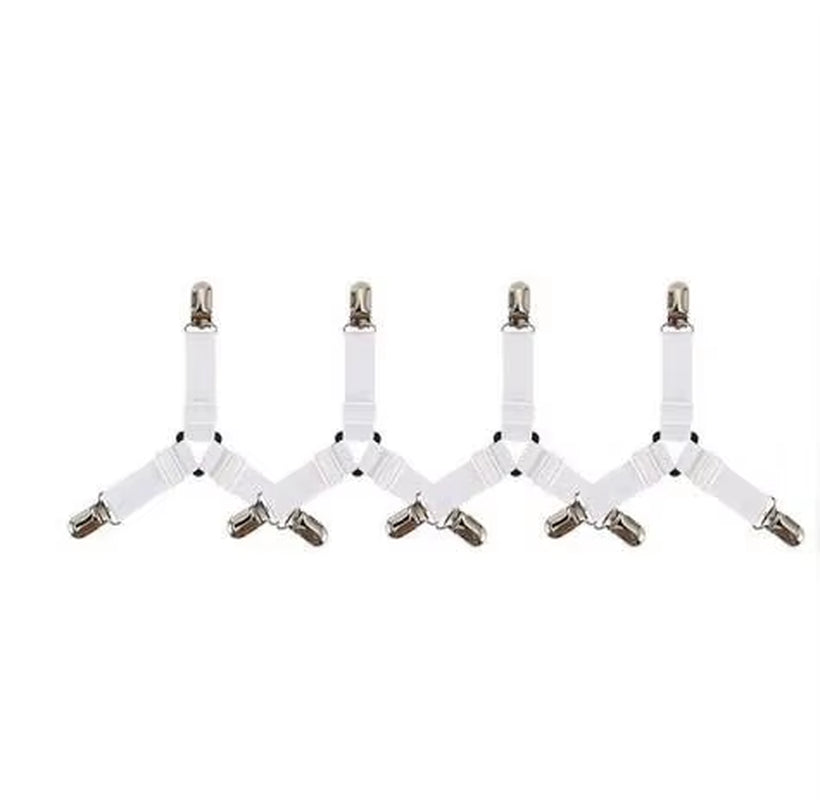 4Pcs/Lot Bed Sheet Fasteners Holder Gadgets for Bed Sheet Organizer Mattress Cover Clip for Home Elastic Straps Adjustable Clips