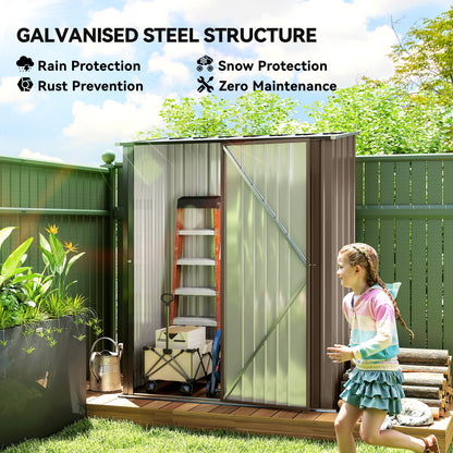 Outdoor Storage Shed Steel Garden Shed W/ Lockable Door for Garden
