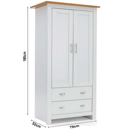 3 Door 2 Drawers Wardrobe with Shelves Storage & Hanging Rail Bedroom Furniture