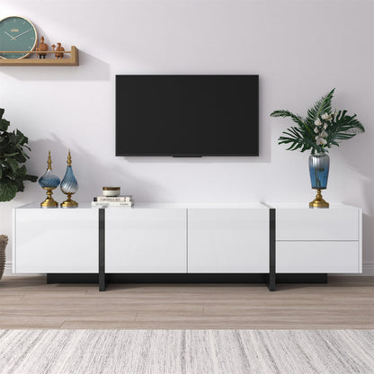 Modern TV Unit Cabinet TV Stand with Storage for Living Room High Gloss Front