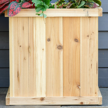 Outsunny Wooden Garden Planter & Bench Combination Garden Raised Bed Natural