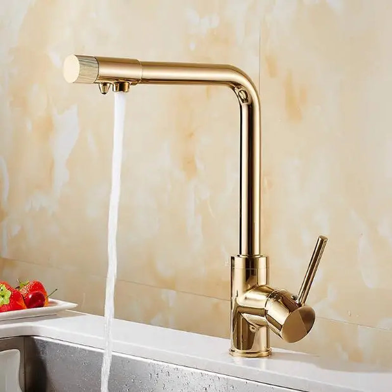 Waterfilter Taps Gold Kitchen Faucets Brass Mixer Drinking Kitchen Purify Faucet Kitchen Sink Tap Water Kitchen Faucet XT-164