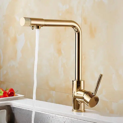 Waterfilter Taps Gold Kitchen Faucets Brass Mixer Drinking Kitchen Purify Faucet Kitchen Sink Tap Water Kitchen Faucet XT-164