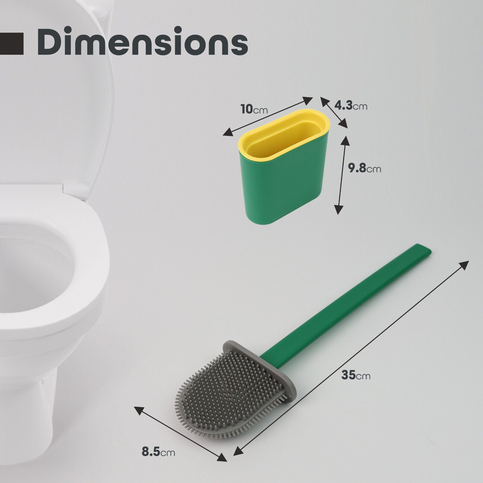 Toilet Brush & Holder Set Bathroom Cleaning Accessory Silicone