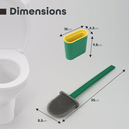Toilet Brush & Holder Set Bathroom Cleaning Accessory Silicone