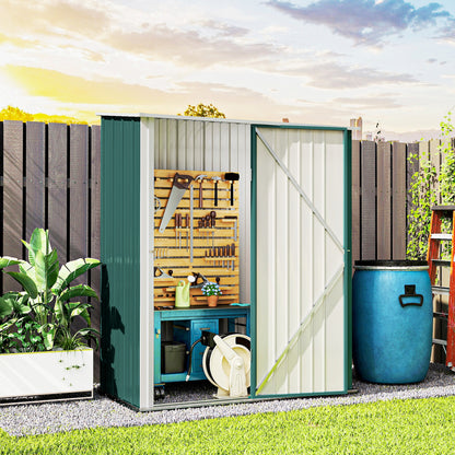 Outdoor Storage Shed Steel Garden Shed W/ Lockable Door for Garden