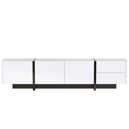 Modern TV Unit Cabinet TV Stand with Storage for Living Room High Gloss Front